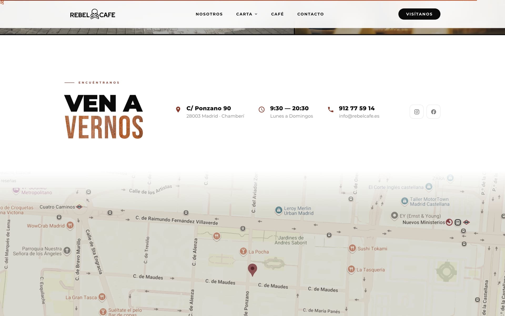 Rebel Café — Contacto